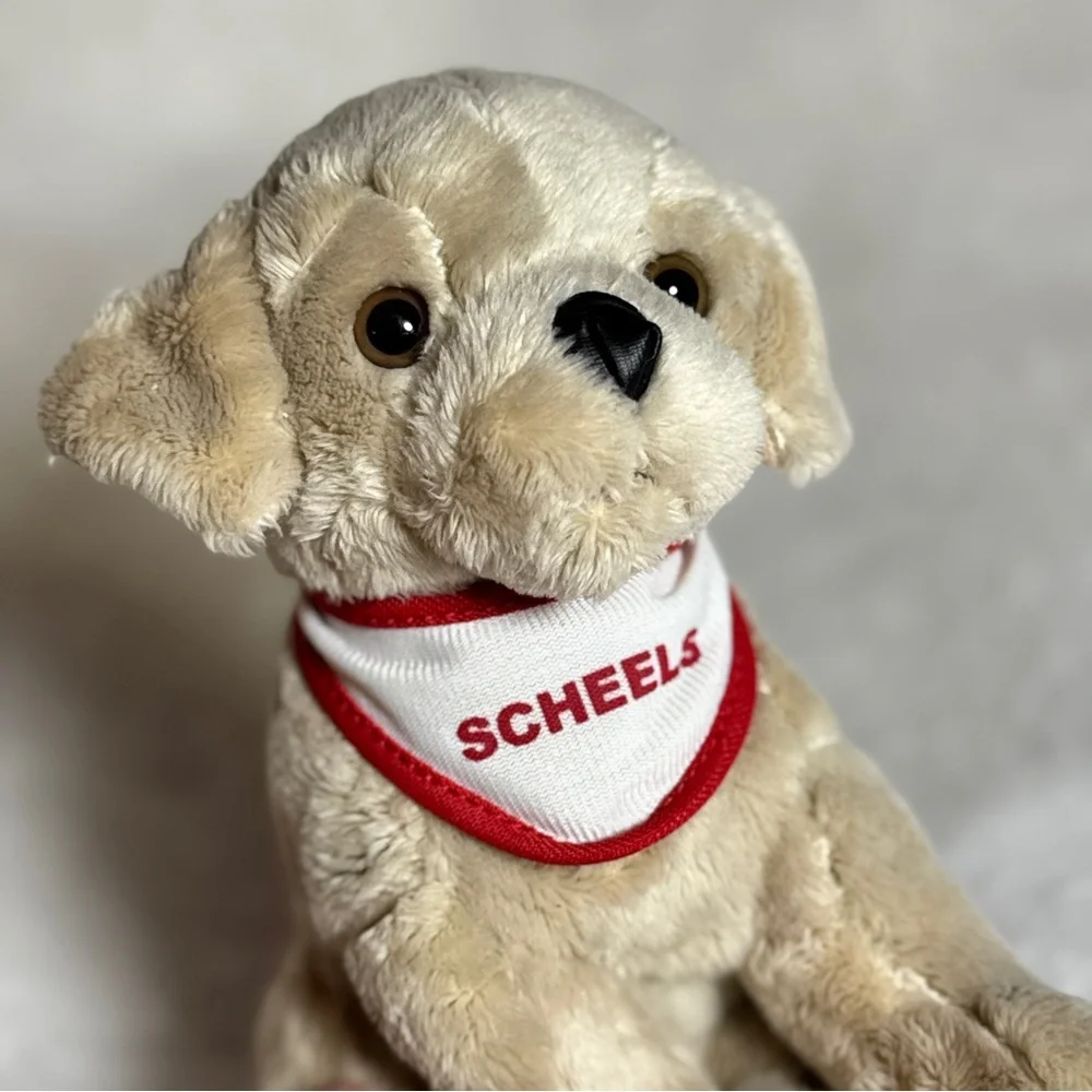 Tan Plush Cute Puppy Dog with Sheels‎ Sporting Good Store Bandana Accessory